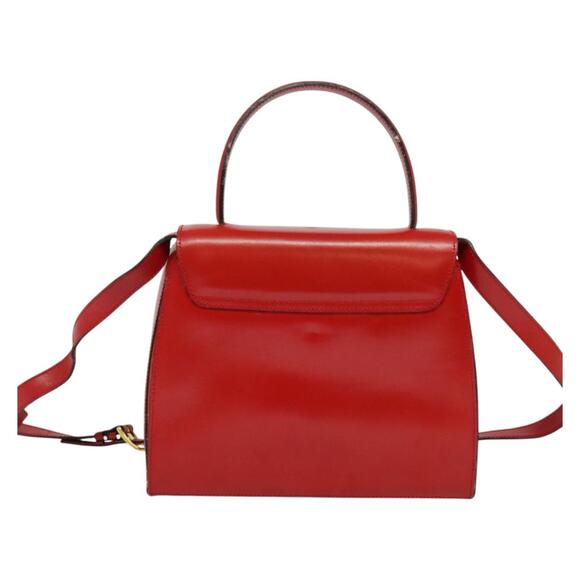 CELINE Hand Bag Leather Red Gold - Picture 3 of 13